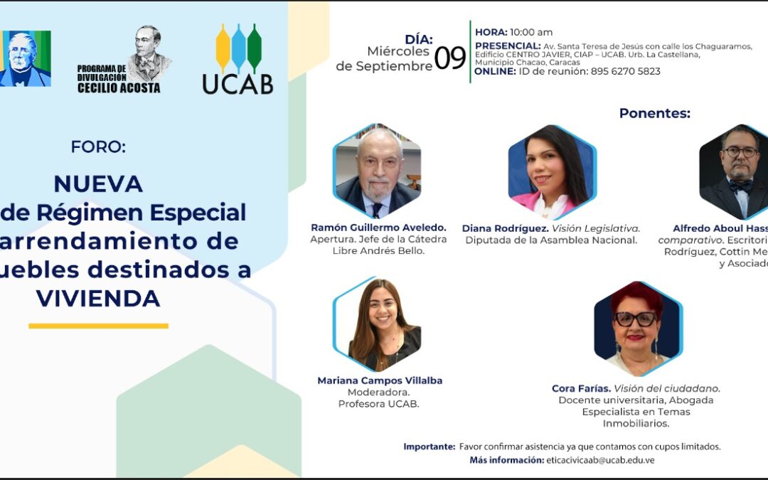 FORO: NUEVA Ley de Régimen Especial de arrendamiento de inmuebles destinados a VIVIENDA